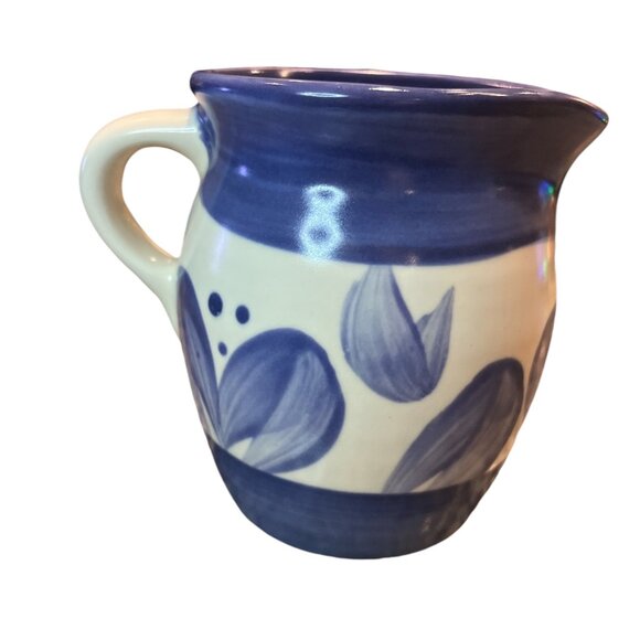PFALTZGRAFF Villa Flora Mini Jug 4 1/2" High Pottery Blue White Creamer - Picture 1 of 9